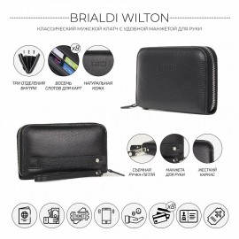 Мужской клатч BRIALDI Wilton (Уилтон) relief black